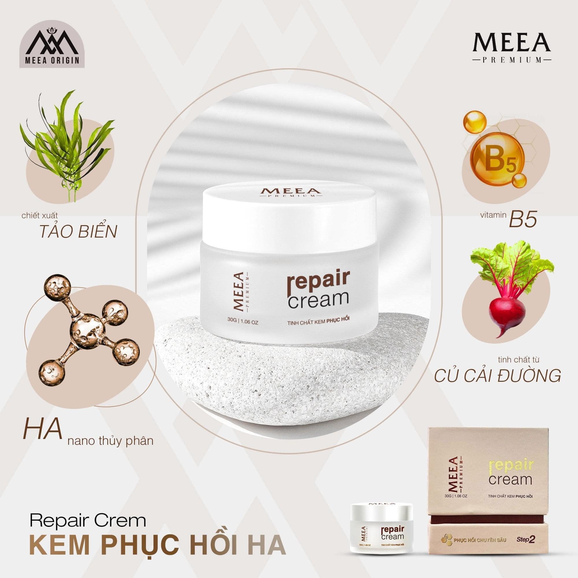 Kem phục hồi tái sinh da HA - NANO Meea Organic