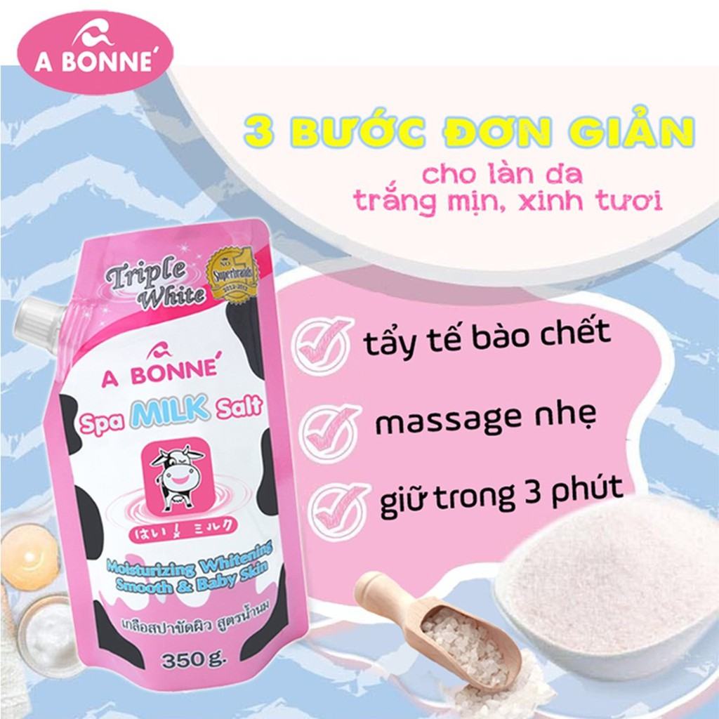 Trắng Hồng Mịn Màng Với Muối Tắm Sữa Bò Tẩy Tế Bào Chết Đến Từ Thái Lan