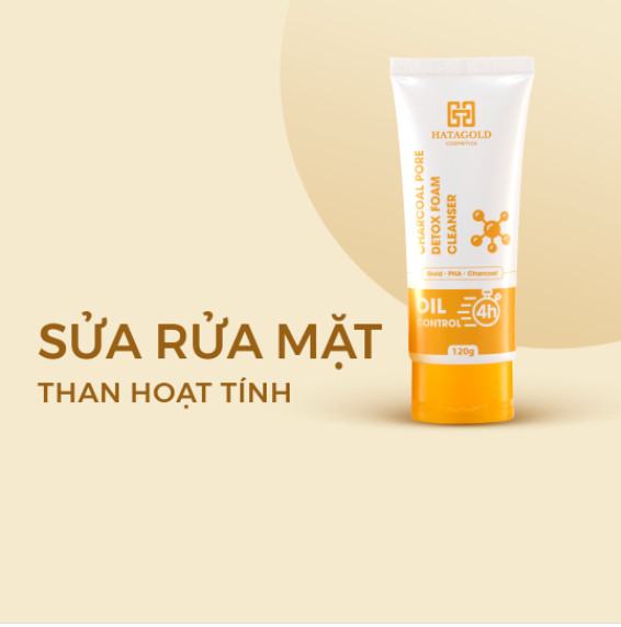 Da mặt được tỏa sáng với sữa rửa mặt thải độc than hoạt tính Hatagold
