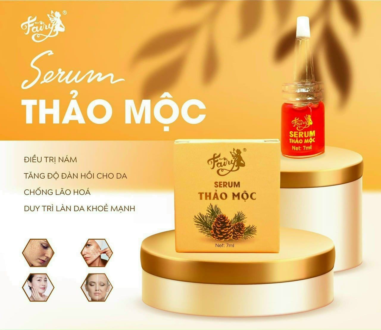 Serum Thảo Mộc Fairy Cosmetics mini 7ml dưỡng trắng căng bóng da