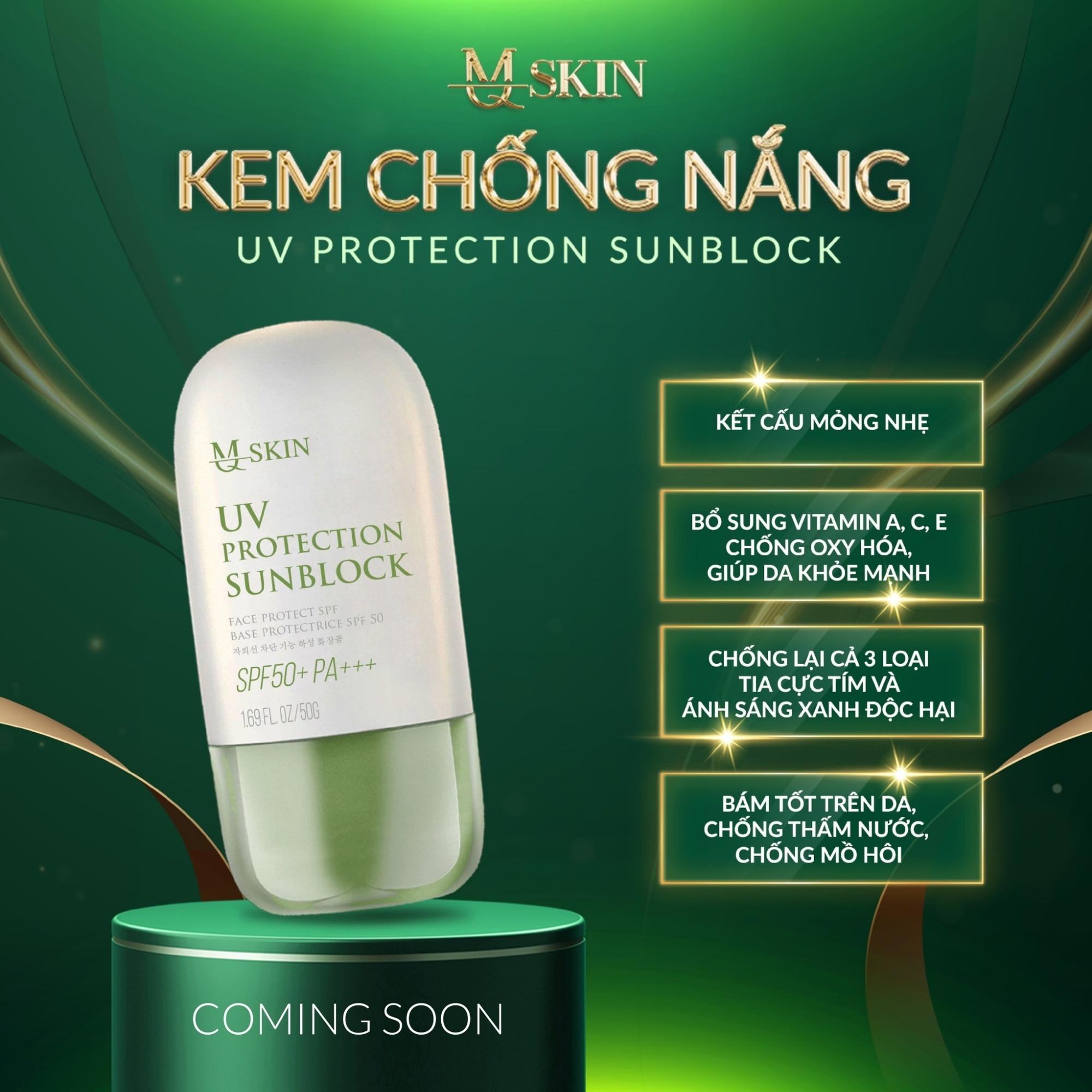 Kem chống nắng MQ Skin thế hệ mới cải tiến mới