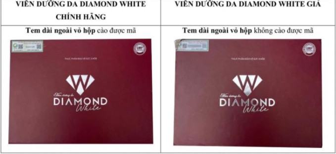 Cảnh báo hàng giả viên trắng da Diamond White Ngọc Trinh và cách phân biệt