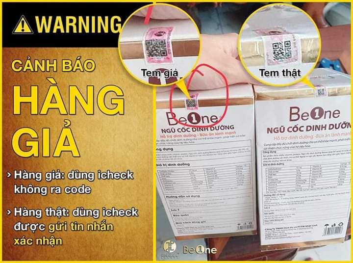 Cảnh báo và cách phân biệt hàng giả ngũ cốc Beone