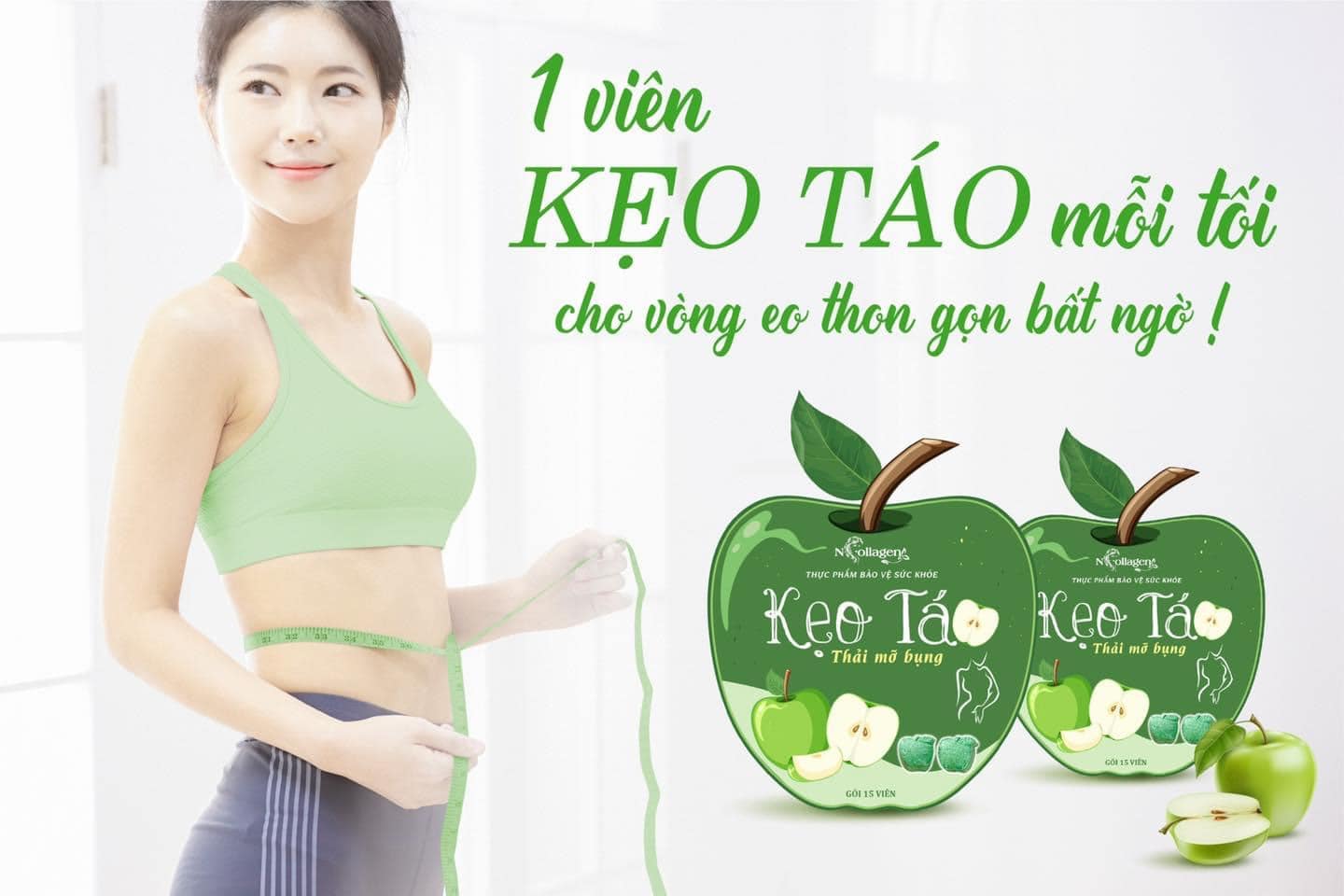 Kẹo táo Ncollagen giúp nhiều người dậy thì thành công với vong eo thon