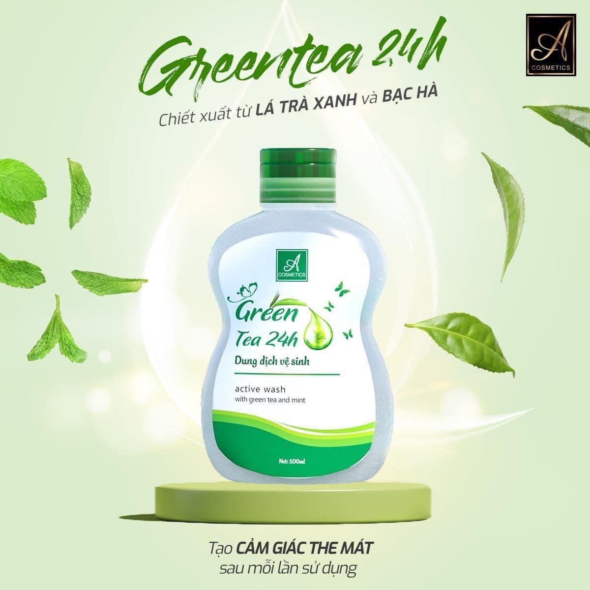 Dung dịch vệ sinh Green Tea 24h nàng tự tin làm điều mình thích hồng tươi mỗi ngày