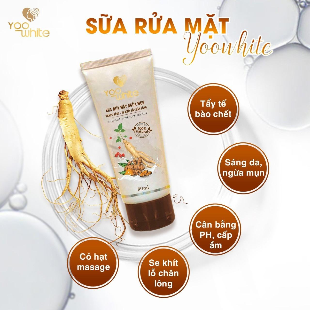 Sữa rửa mặt ngừa mụn Yoo White