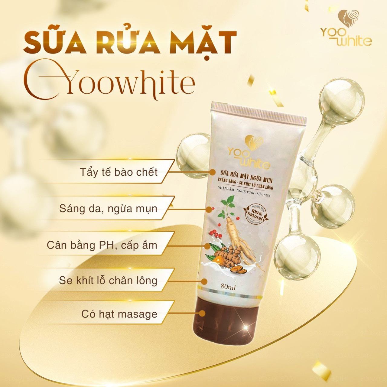Sữa rửa mặt ngừa mụn Yoo White