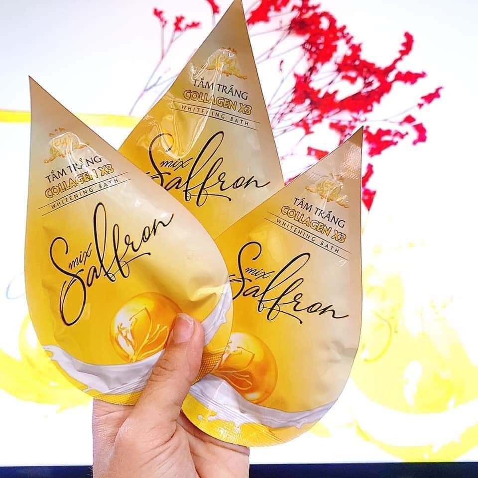 Tắm trắng Collagen X3 Luxury Mix Saffron Đông Anh - Hộp 3 Gói