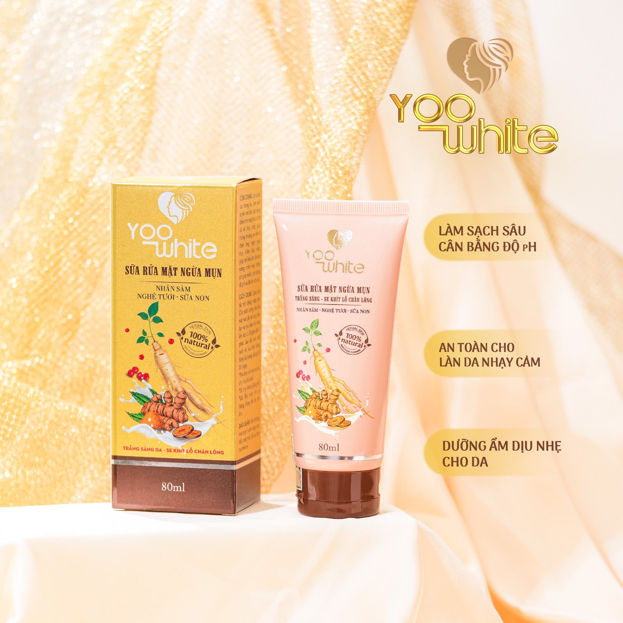 Sữa rửa mặt Yoo White sữa rửa mặt dành cho mọi làn đa đặc biệt là da dầu dạ mụn