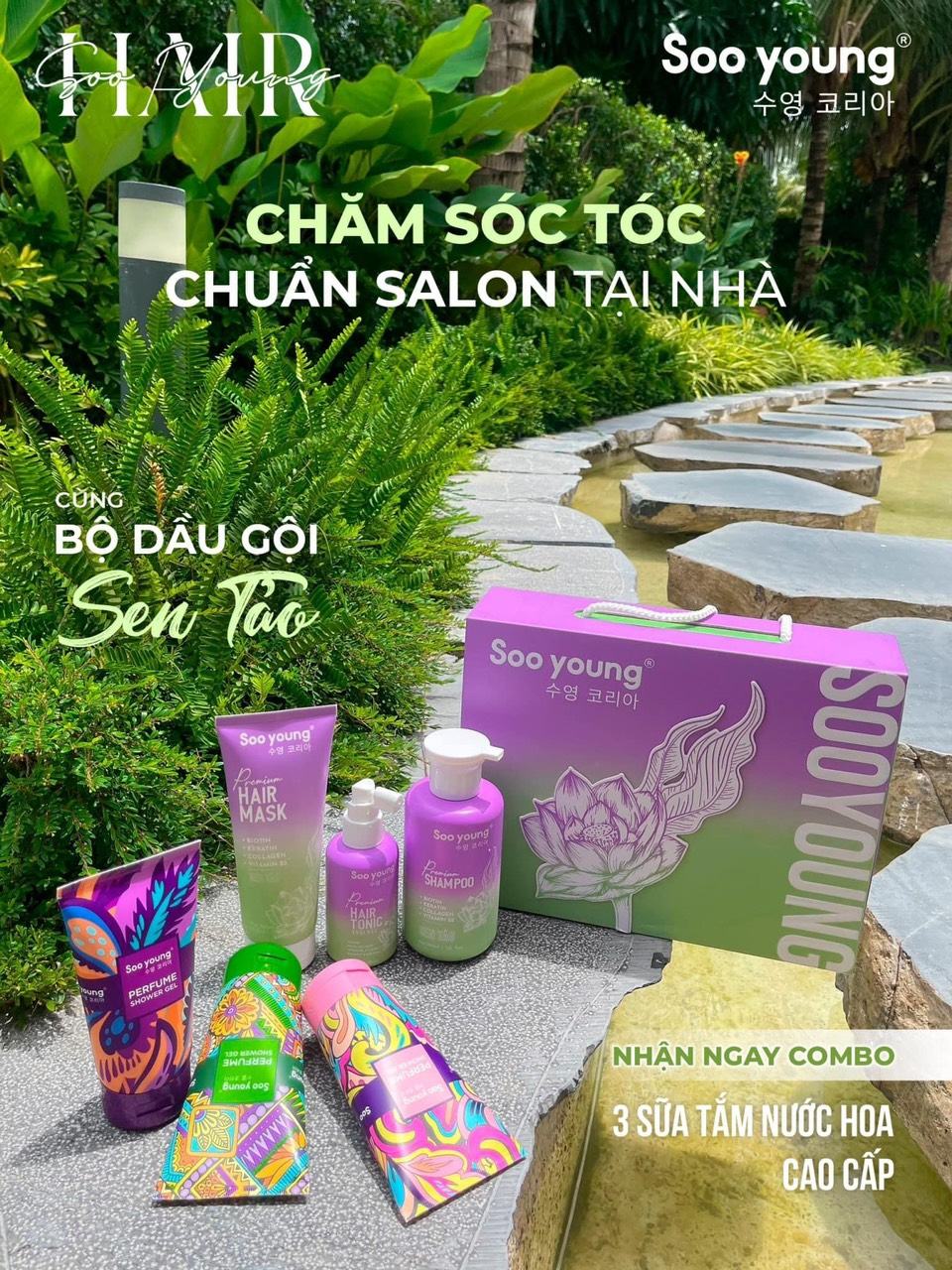 Bộ chăm sóc tóc Sen Tảo SooYoung Hair
