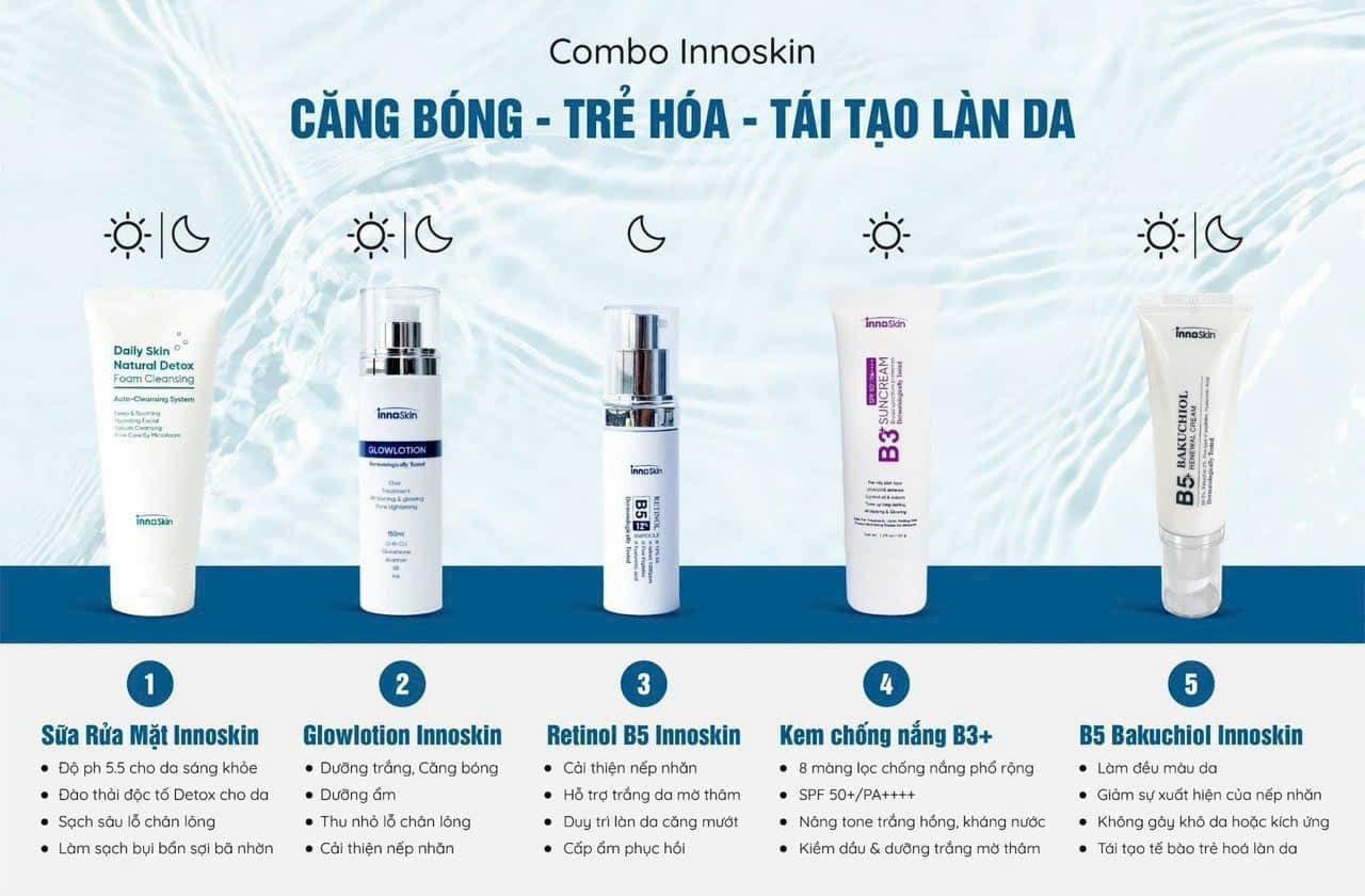 Combo chăm sóc da căng bóng trẻ hoá tái tạo làn da