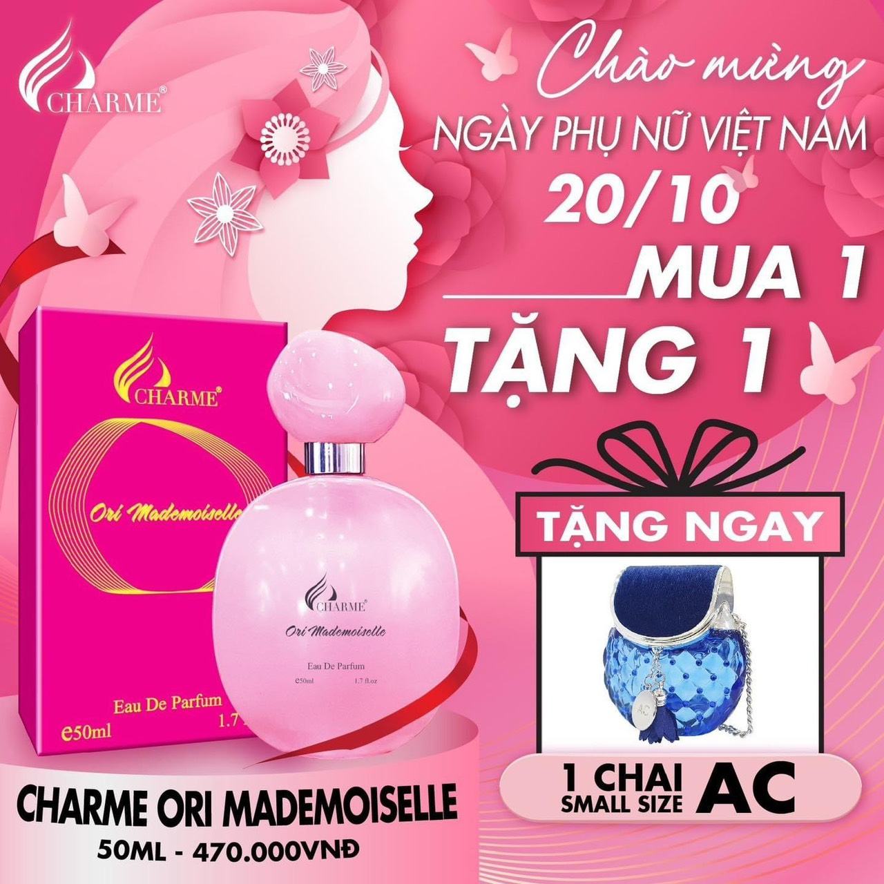 Deal thơm nhất năm lại thêm quà ngọt bão sale mừng ngày phụ nữ Việt Nam 20/10 chính thức đổ bộ tại Charme Perfume