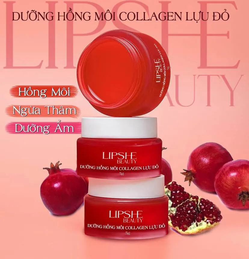 Dưỡng Hồng Môi Collagen Lựu Đỏ LIPSHE Beauty
