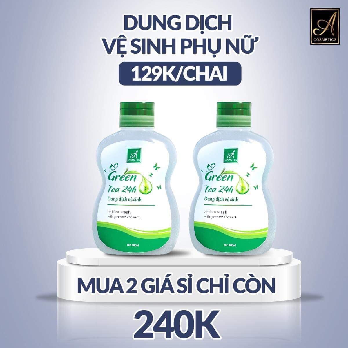 Sản phẩm dung dịch vệ sinh Green Tea 24h Bảo bối của mỗi chị em đều cần