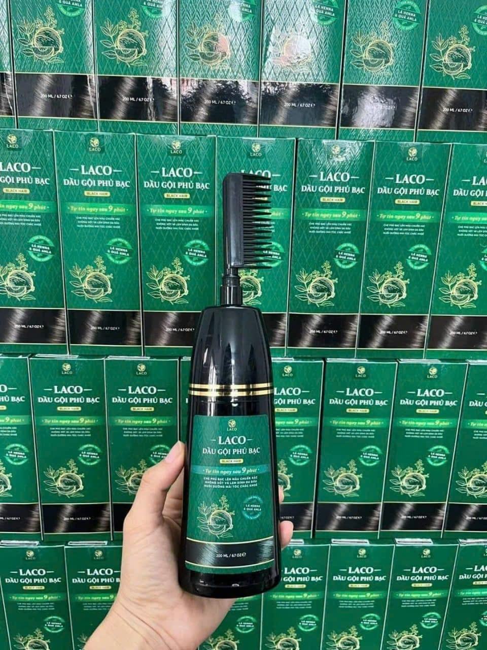 Dầu Gội Phủ Bạc Laco Làm tóc đen tự nhiên bóng đẹp và khỏe tóc