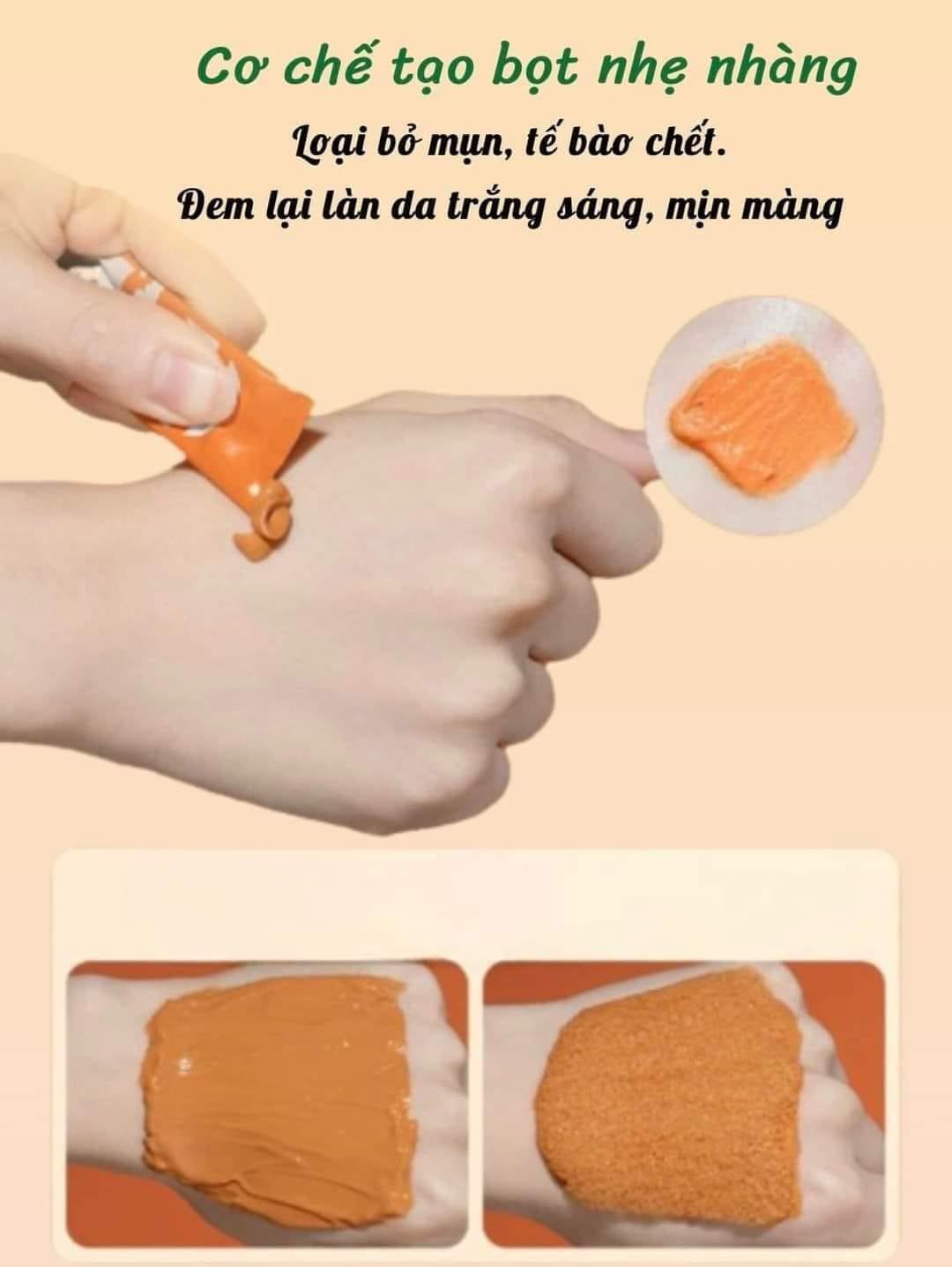 Hộp 12 Mặt Nạ Cà Rốt Sủi Bọt Yanfu Làm sạch sâu bổ sung độ ẩm giúp da sáng khỏe