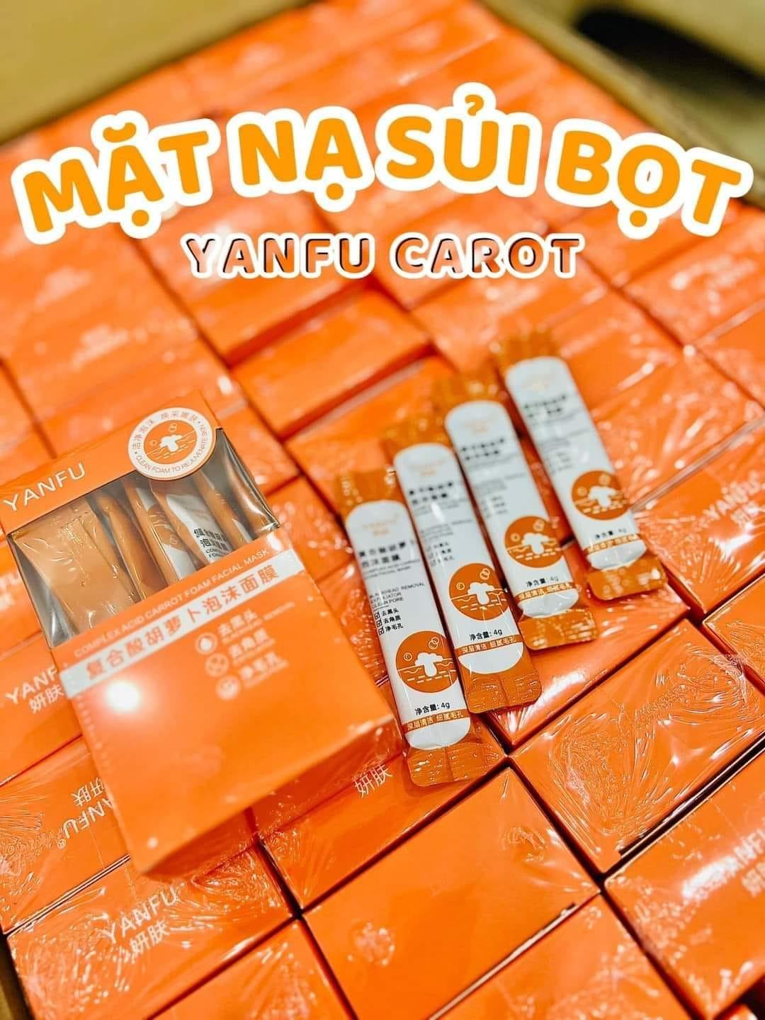 Hộp 12 Mặt Nạ Cà Rốt Sủi Bọt Yanfu Làm sạch sâu bổ sung độ ẩm giúp da sáng khỏe