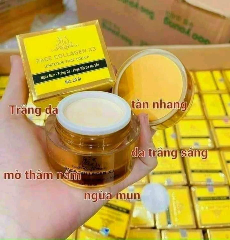 Kem Face Collagen X3 Mỹ phẩm Đông Anh giúp Ngừa Mụn Trắng Da Phục Hồi Da Hư Tổn
