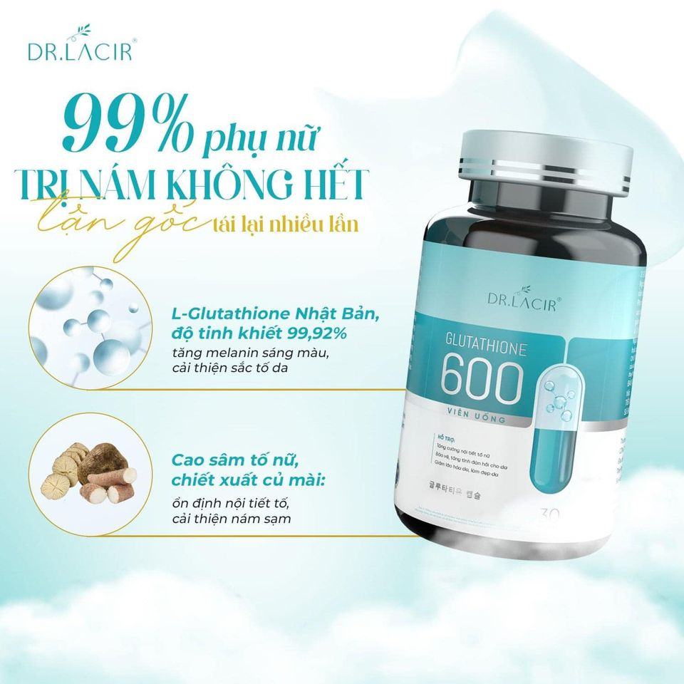 Viên Uống Trắng Da Glutathione 600 Dr Lacir Để Sở Hữu Làn Da Trắng Mịn Banh Nóc