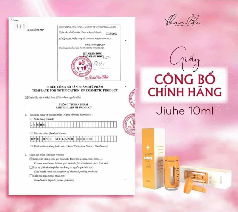 serum giảm thâm nám jiuhe