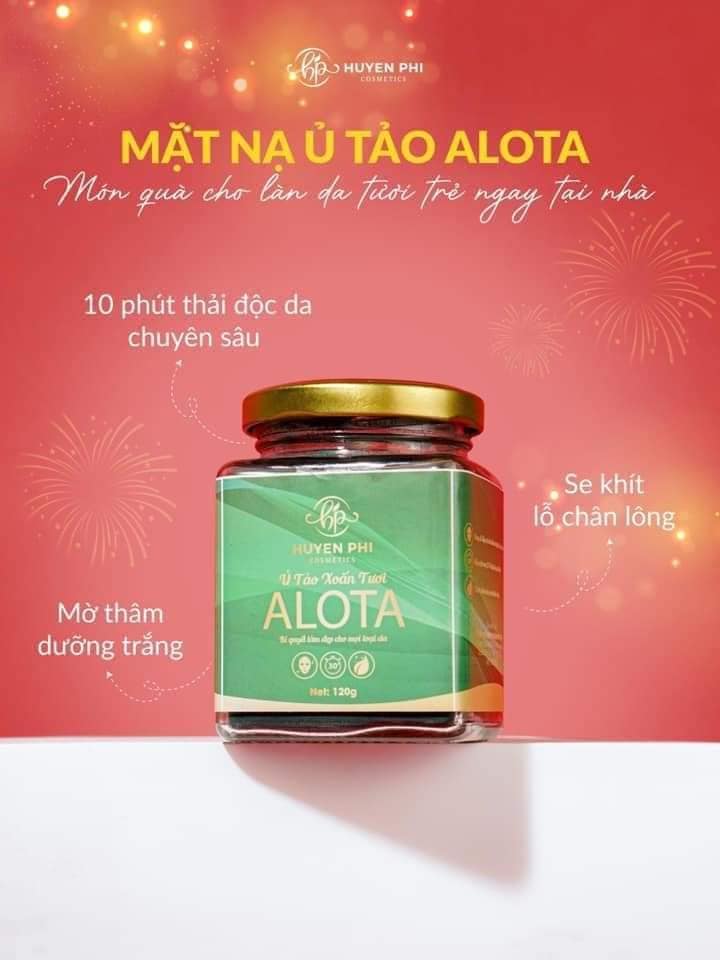 Mặt nạ thải độc Ủ tảo xoắn tươi ALOTA giúp loại bỏ độc tố nằm sâu trong lỗ chân lông mang lại làn da sáng mịn màng