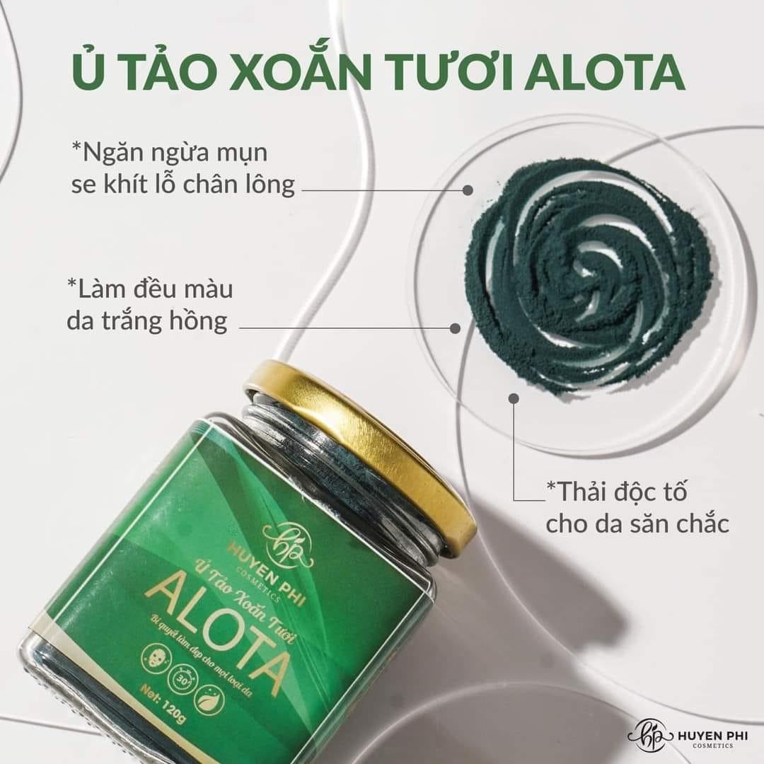 Mặt nạ thải độc Ủ tảo xoắn tươi ALOTA  giúp loại bỏ độc tố nằm sâu trong lỗ chân lông mang lại làn da sáng mịn màng