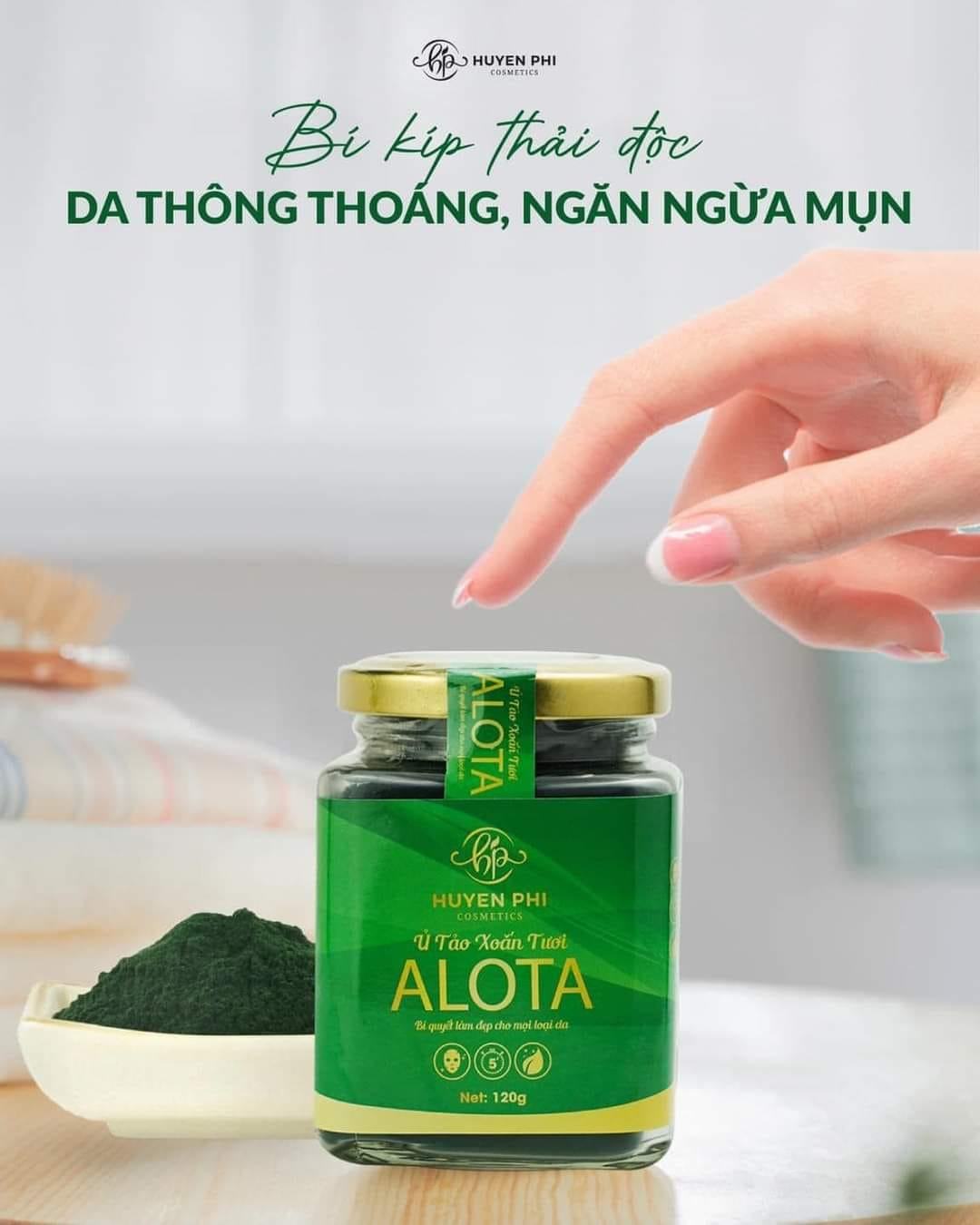 Mặt nạ thải độc Ủ tảo xoắn tươi ALOTA giúp loại bỏ độc tố nằm sâu trong lỗ chân lông mang lại làn da sáng mịn màng