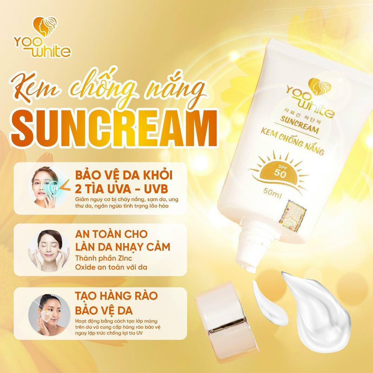 Một lần chống nắng bằng 3 lần dưỡng da Vậy nên các chị em nhớ ngày nào cũng dùng kem chống nắng nhé