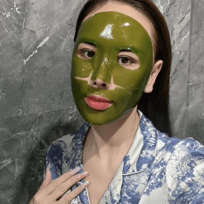 Mặt Nạ Thạch Collagen Meea Organic Màu Xanh Ngãi Cứu Mugwort Mask Hộp 5 Miếng