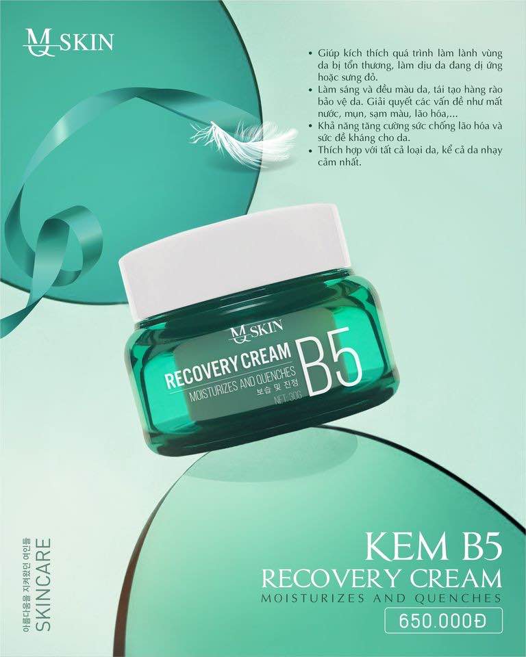 Combo phục hồi da kem & Serum B5 MQ Skin