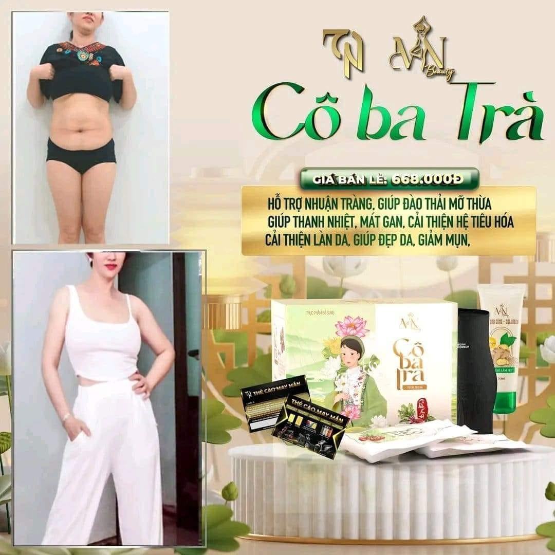 Cô Ba Trà 10 vị đông y giảm mỡ bụng mỡ máu gan nhiễm mỡ