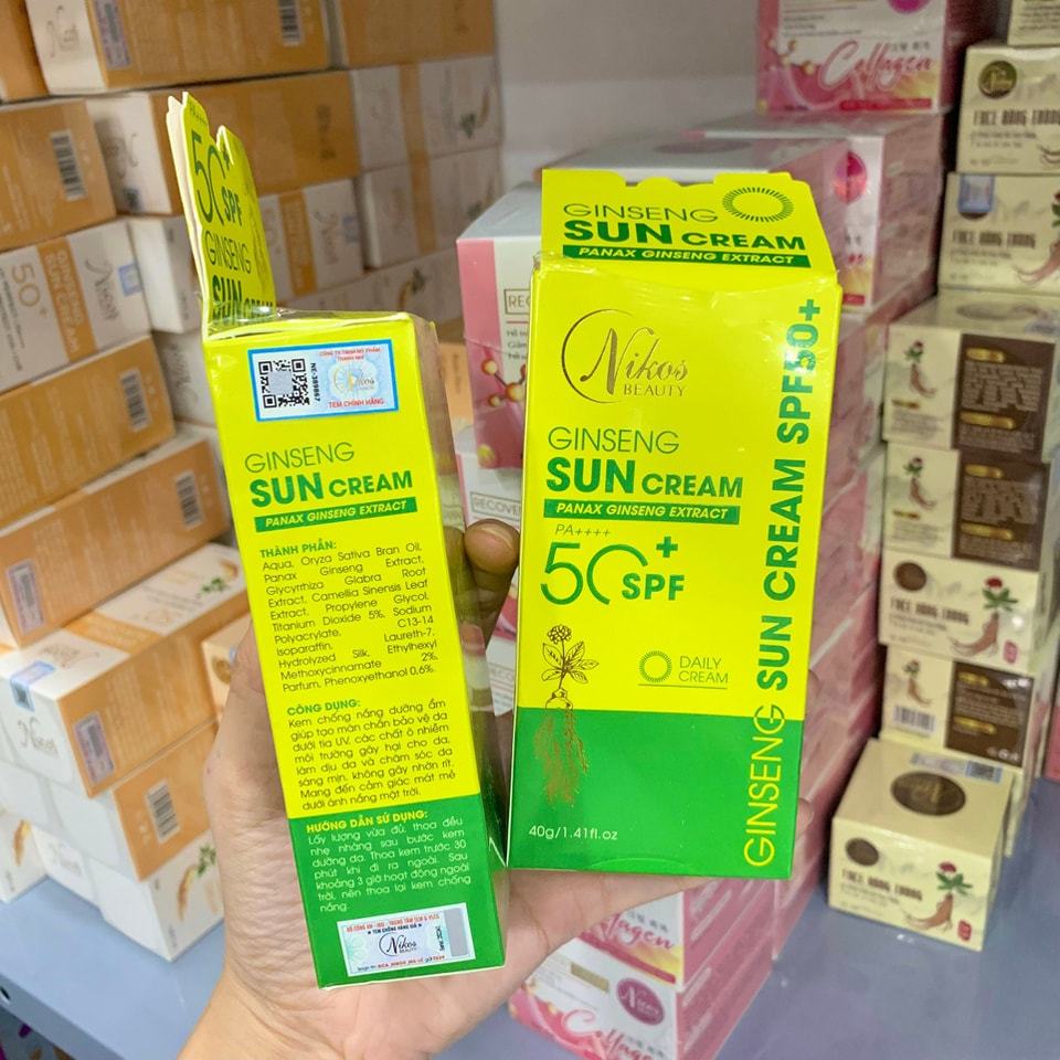 Kem Chống Nắnɡ Nhân Sâm Thanh Nhi Nikos Beauty Phiên Bản Mới 40g