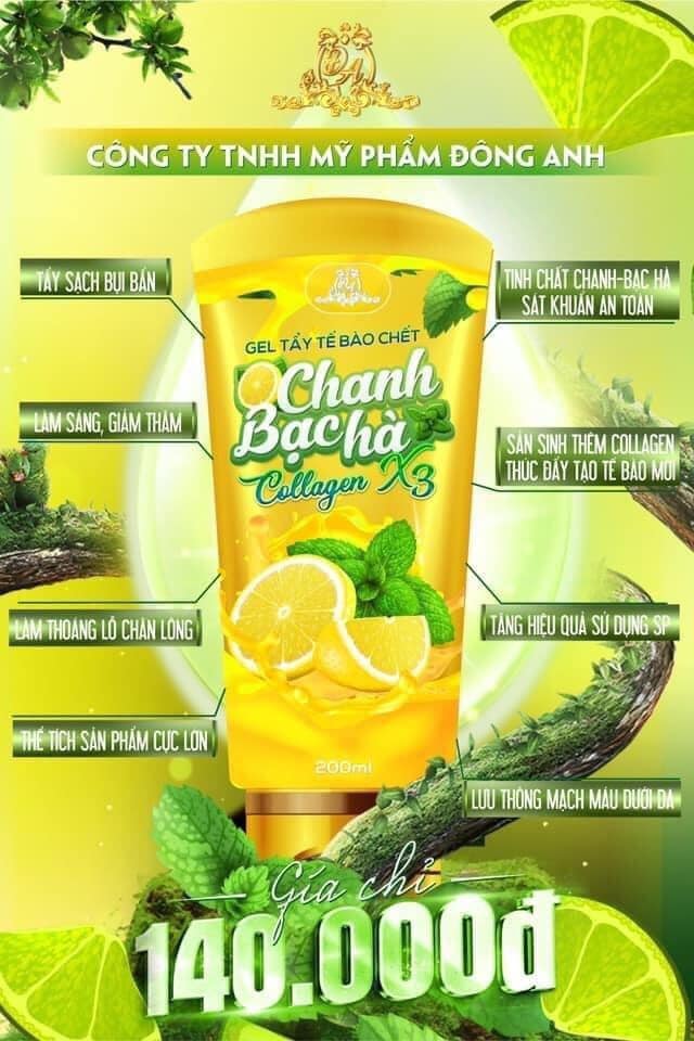 Tẩy tế bào chết Collagen X3 Chanh Bạc Hà