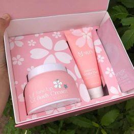 Bộ sản phẩm dưỡng trắng body hoa anh đào MQ Skin chính hãng