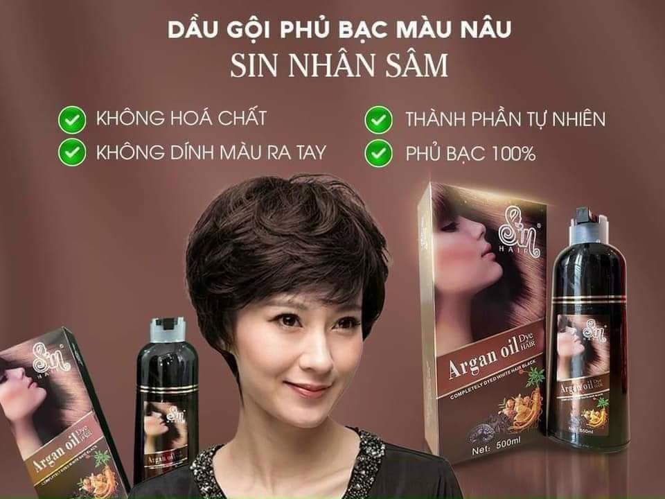 Dầu gội Sin Hair phủ tóc bạc (màu đen)