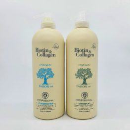 Cặp dầu gội xả Biotin Collagen trắng 1000ml Chính Hãng