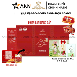 Trà Vị Đào Đông Anh Phiên Bản Nâng Cấp - Hộp 20 Gói (Tặng 5 Gói Cô Bà Trà) Collagen X3 - GCVD01