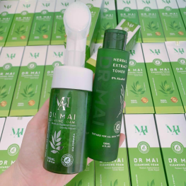 Combo sữa rữa mặt DR Mai và Toner rau Dr Mai dành cho da mụn chính hãng - 8938530786052