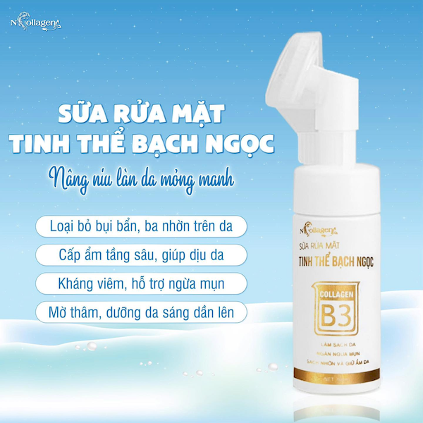 Sữa Rửa Mặt N Collagen Tinh Thể Bạc Bạch Ngọc