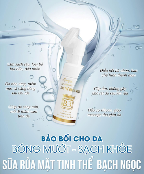 Sữa Rửa Mặt N Collagen Tinh Thể Bạc Bạch Ngọc