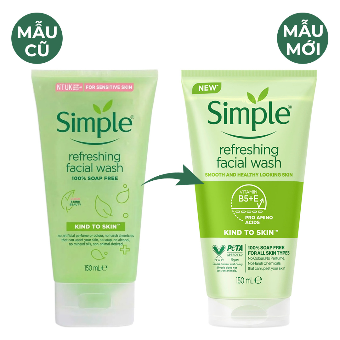 15461-doi-mau-sua-rua-mat-simple-giup-da-sach-thoang-150ml-2.jpg Sữa Rửa Mặt Simple Kind To Skin Refreshing Facial Wash Ge 150ml - 5011451103863