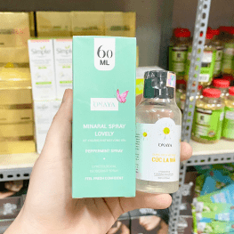 Xịt khoáng khử mùi vùng kínhmàu xanh Minaral Spray Lovely peppermint spray ONAYA Chính hãng - 8938540224049