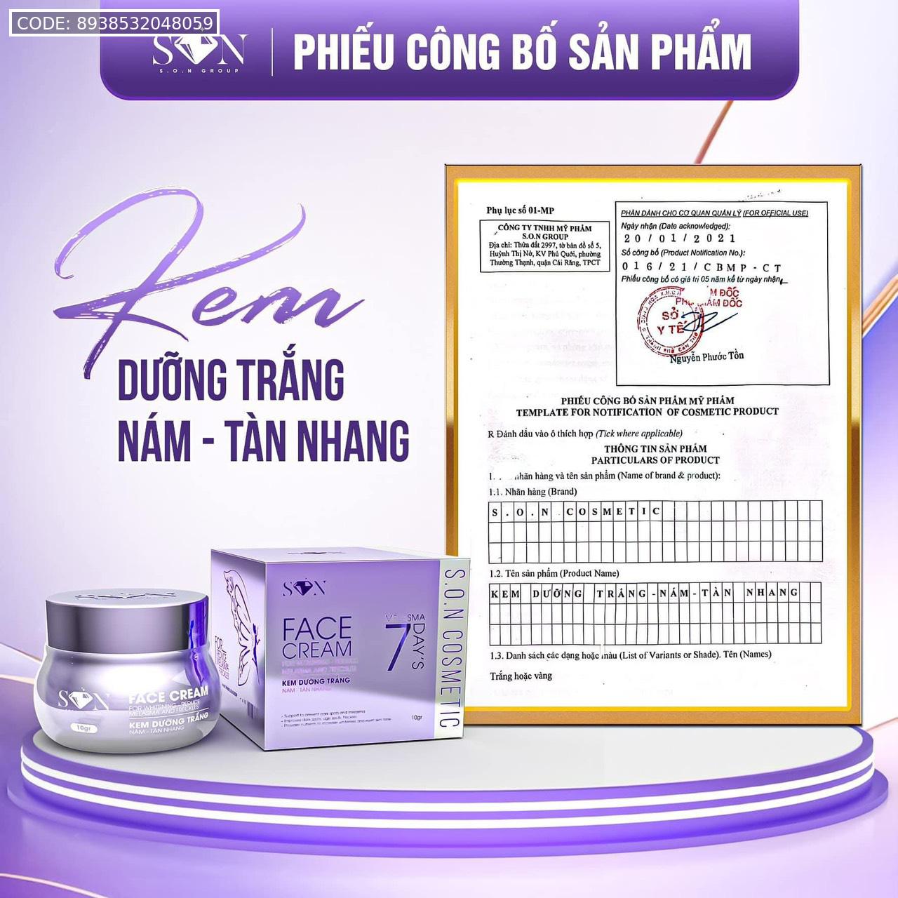 Đánh giá kem Face SON Màu Tím Giúp Giảm Thâm Nám 6 Đánh giá kem Face SON Màu Tím Giúp Giảm Thâm Nám