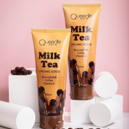 Tẩy tế bào trân châu đường đen Queenie Skin Milk Tea Organic Scrub