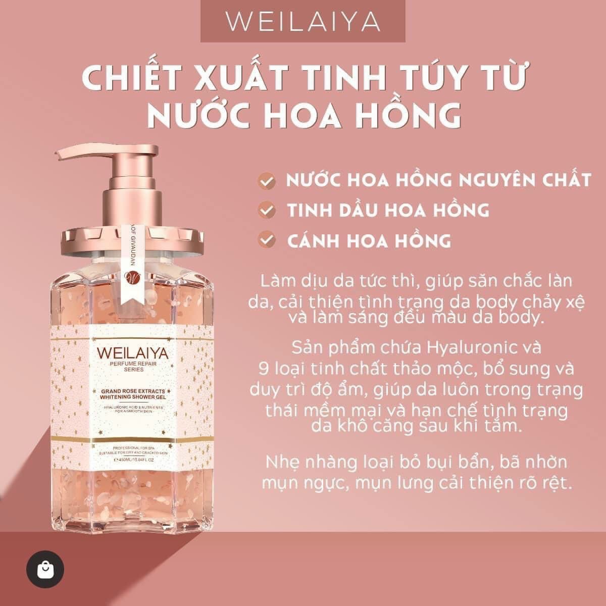 15878-z3125215696852-91b9b06043815804bedbcdba1e10d019-9.jpg Sữa Tắm Trắng Da Cánh Hoa Hồng Weilaiya Damask 450ml Chính Hãng - 6971025880783