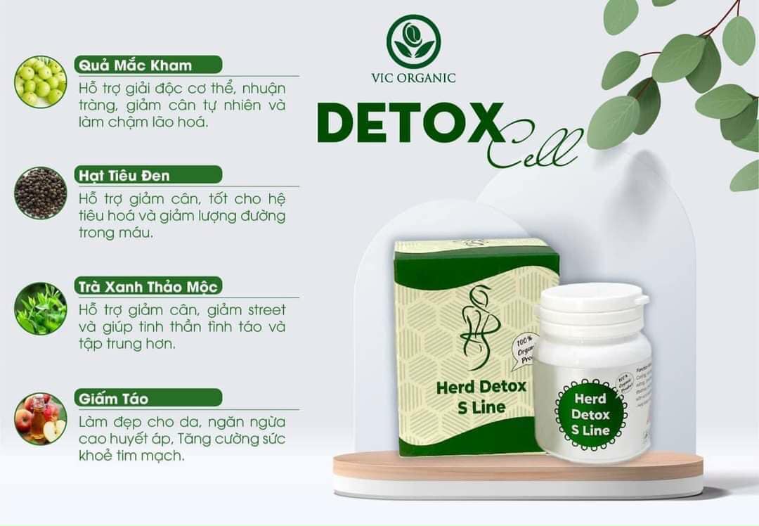 Viên Xơ Detox Cell Thảo Mộc Thiên Nhiên Herb Detox S Line Công Ty Vic Chính Hãng