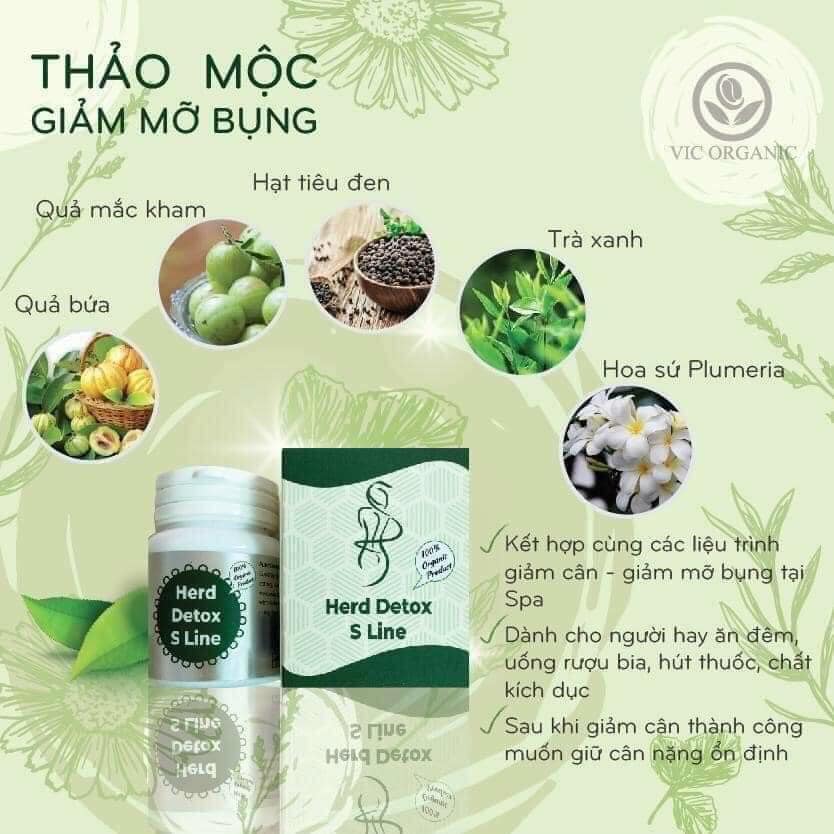 Viên Xơ Detox Cell Thảo Mộc Thiên Nhiên Herb Detox S Line Công Ty Vic Chính Hãng