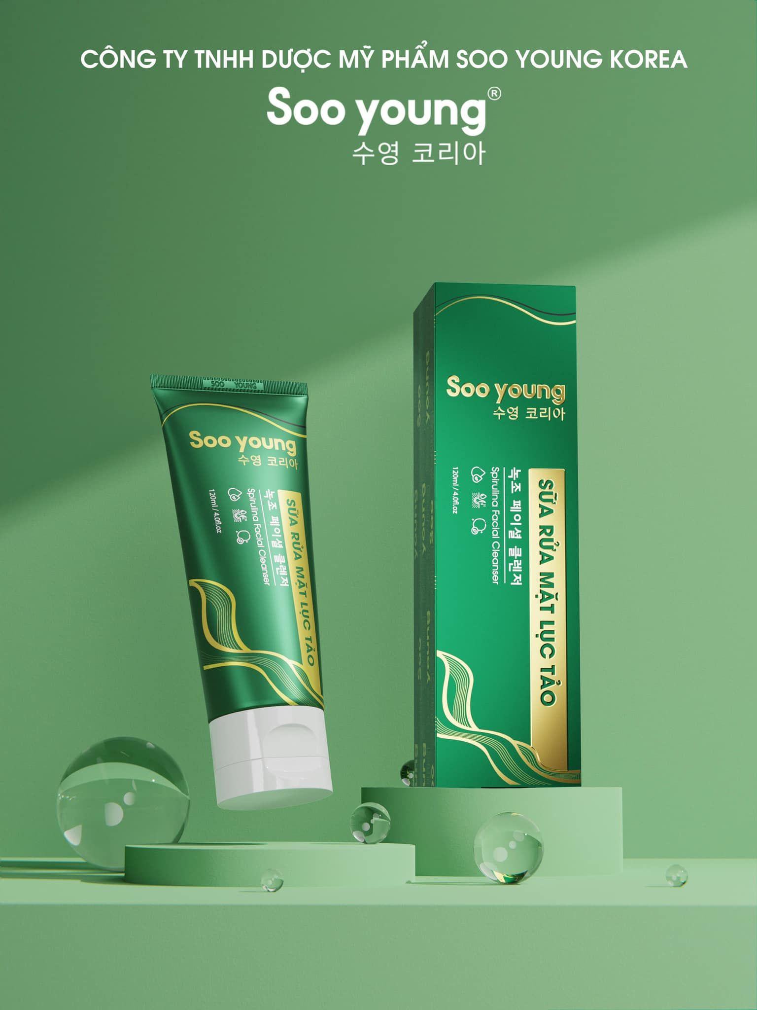 Sữa Rửa Mặt Lục Tảo Soo Young Chính Hãng