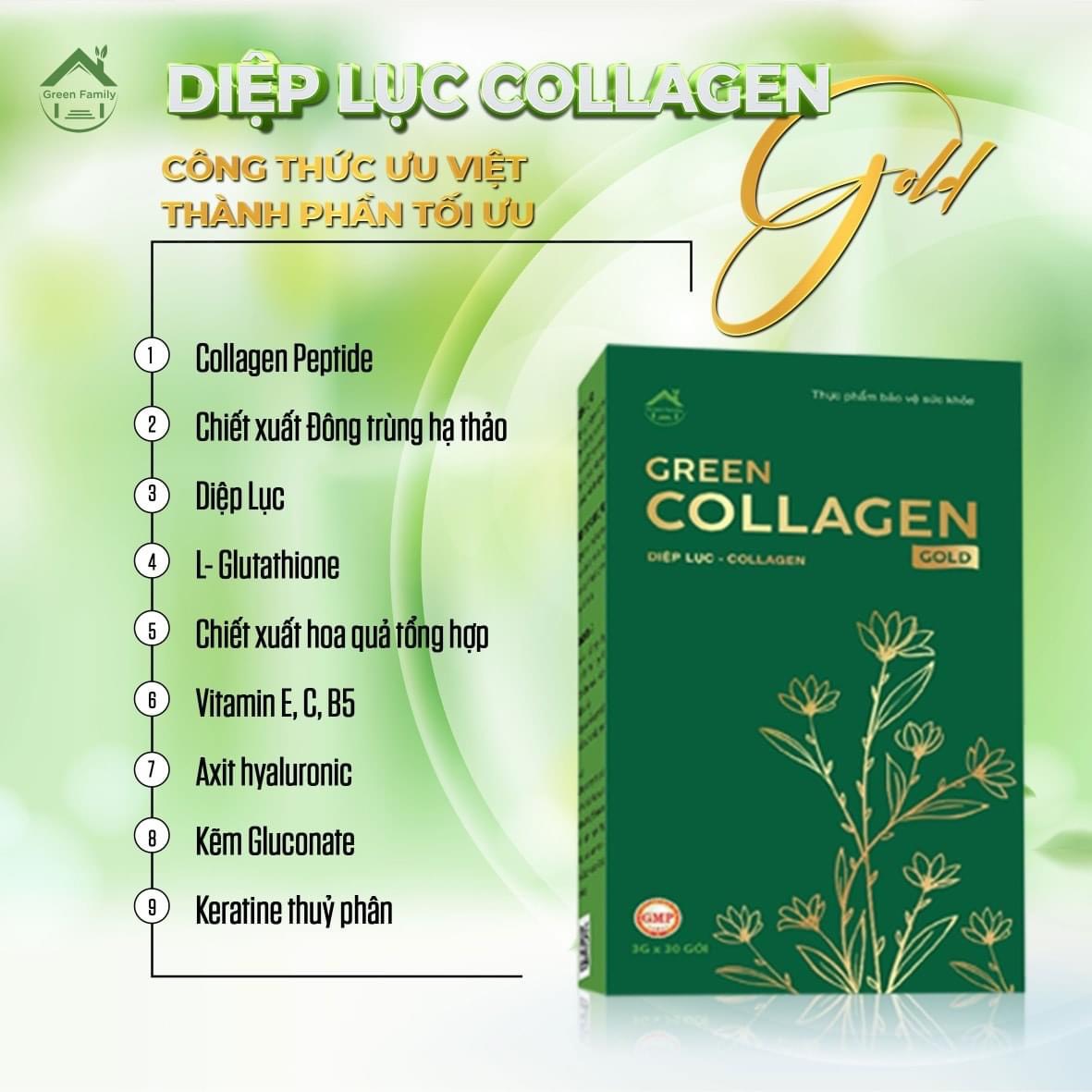 17592-z3713314959086-f3bf72981668c1a6eb603307f68955cf-15.jpg Diệp Lục Collagen Gold Hộp Lớn 30 Gói Green Family - 8936095911353