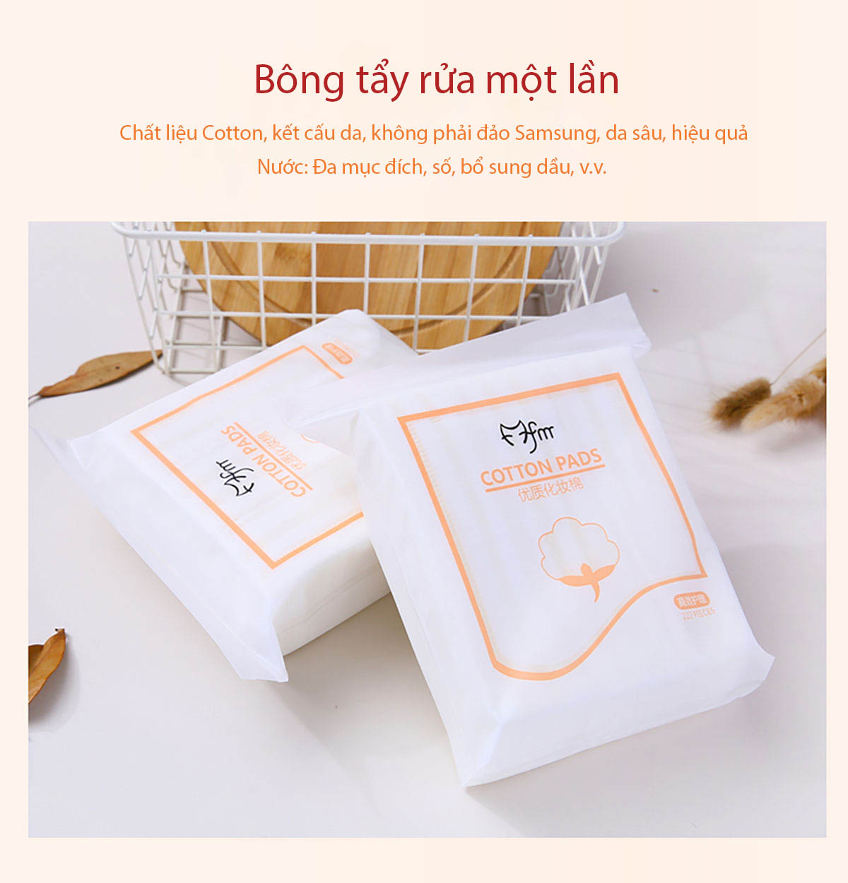 bong-tay-trang Bông tẩy trang con mèo fm cotton pads 3 lớp 222 miếng - 6951939796783